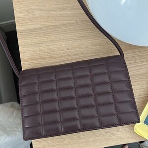 Theory Quilted Bag in Burgundy